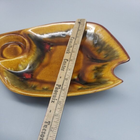 California Originals Chip Dip veggies Pottery Brown Tan Serving Dish Bowl Vtg - Picture 3 of 6